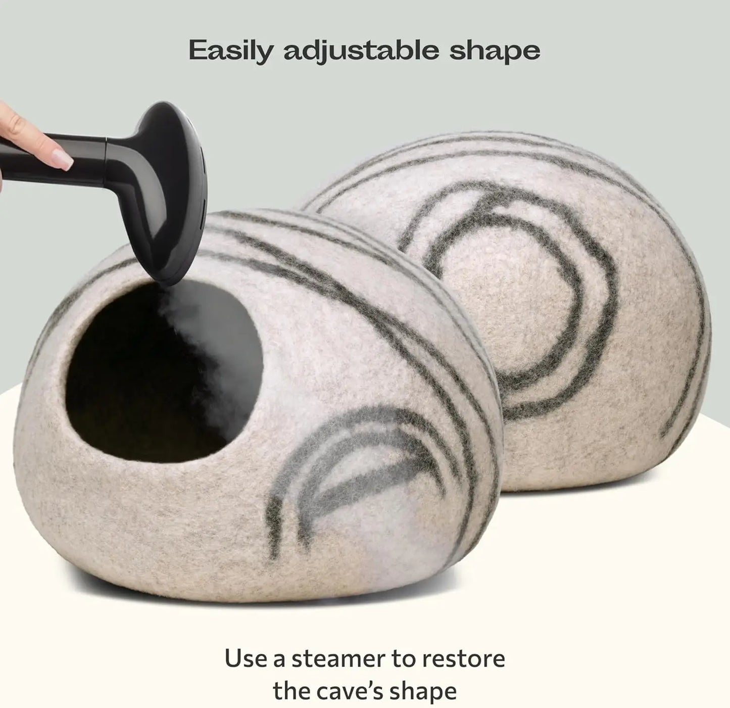 Cat Cave – Premium Felt Cat Bed for Indoor Cats, Handmade Merino Wool
