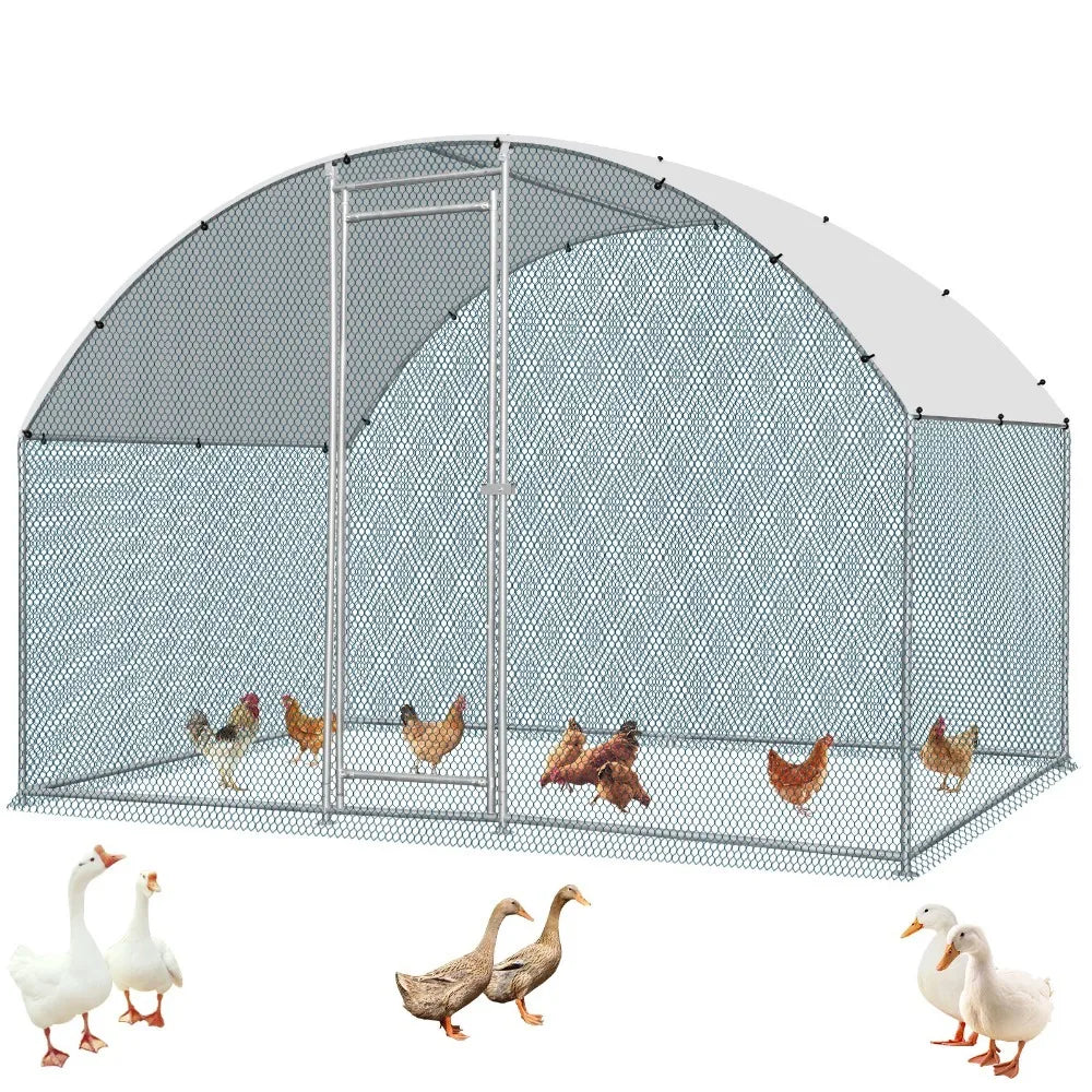 6.5 x 10 FT Metal Walk In Chicken Coop