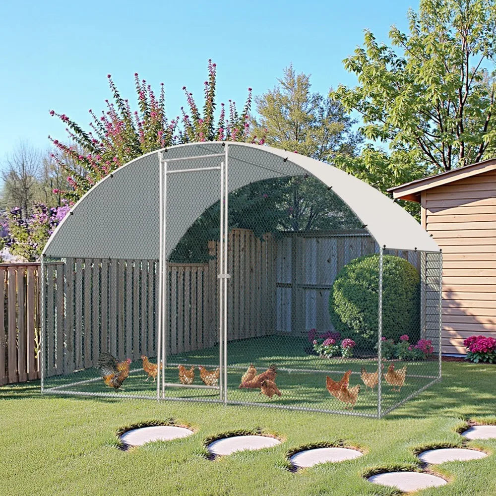 6.5 x 10 FT Metal Walk In Chicken Coop