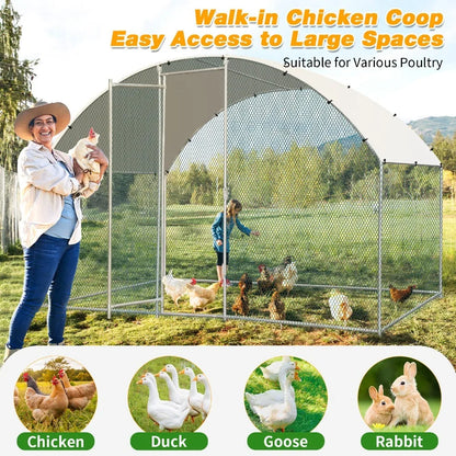 6.5 x 10 FT Metal Walk In Chicken Coop