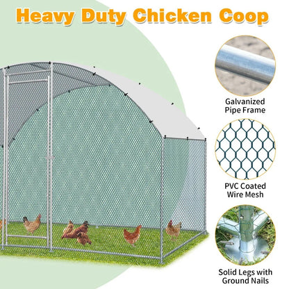 6.5 x 10 FT Metal Walk In Chicken Coop