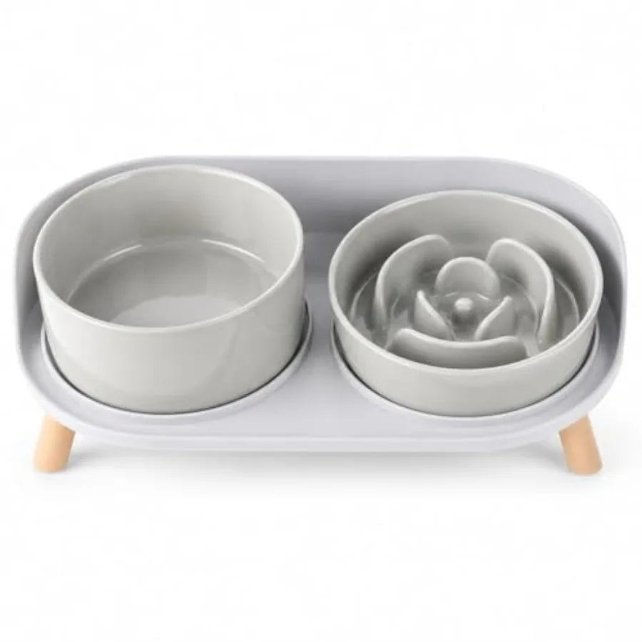 Elevated Slow Feeder Dog Bowls