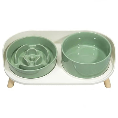 Elevated Slow Feeder Dog Bowls