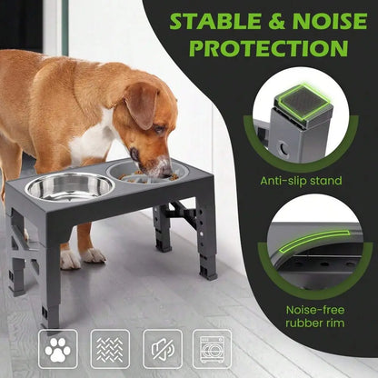 5 Adjustable Heights, slow feeder