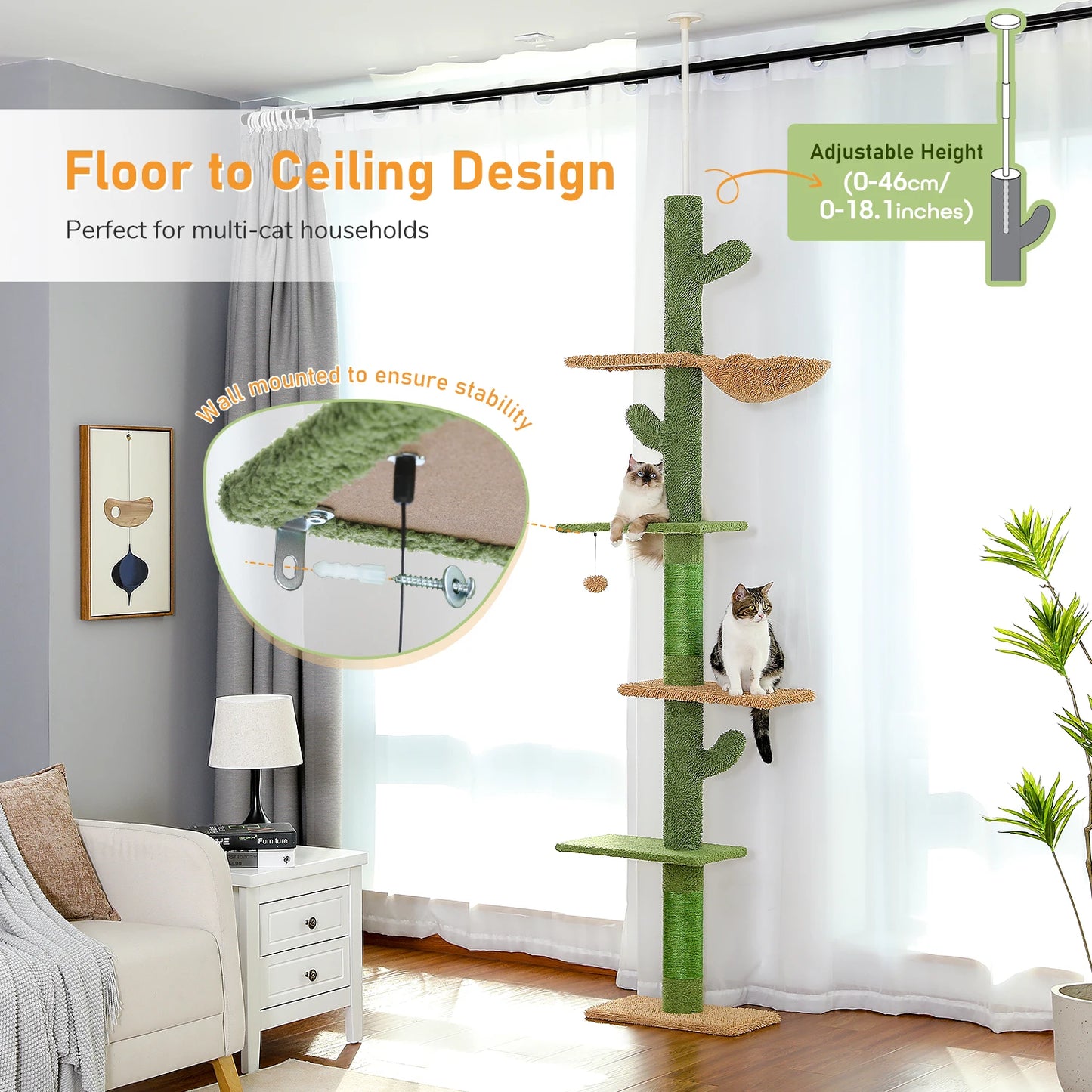 Cat Tree 5-Tier for Indoor Cats