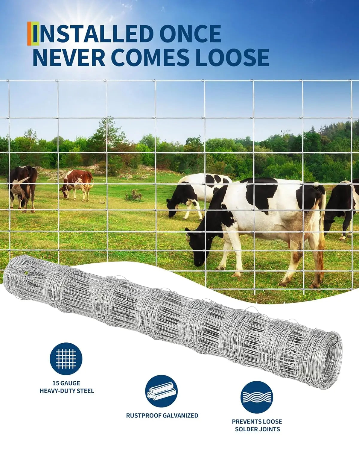 4FT X 328FT Cattle Fence Durable Welded Wire