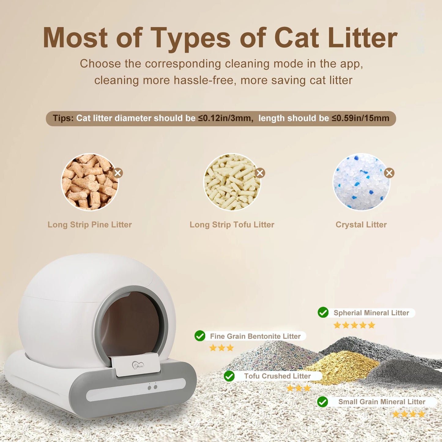 Self-Cleaning Cat Litter Box App Control,