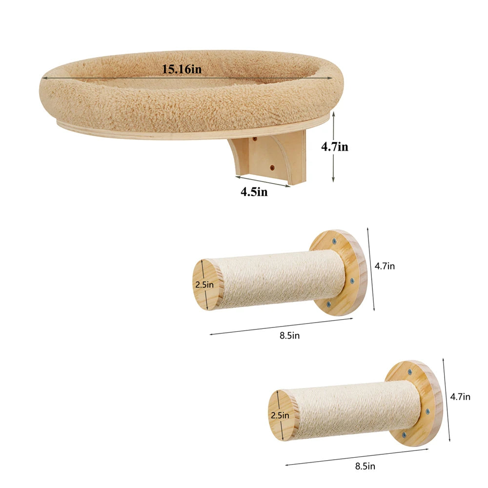 Wall Mounted Solid Wooden Furniture Climbing Ladder