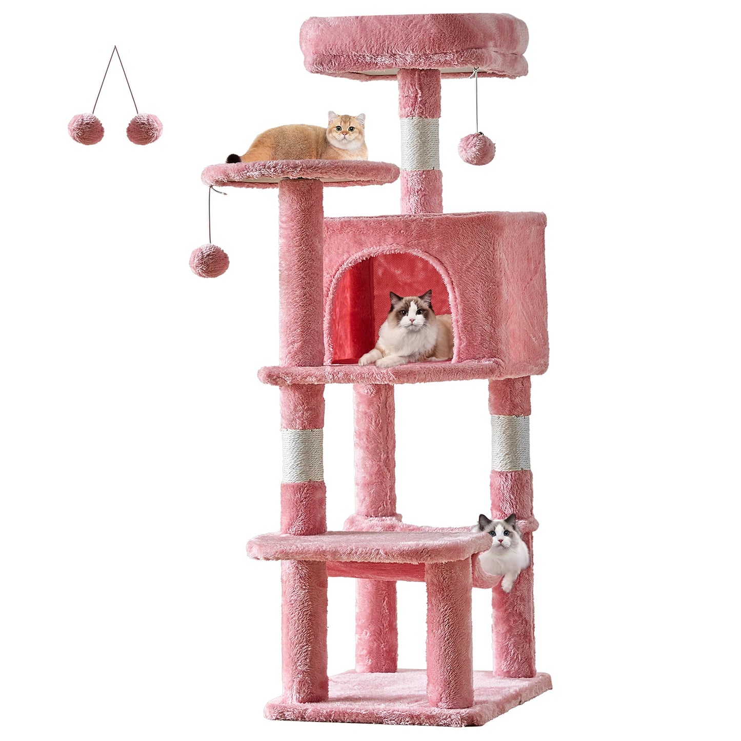 44In Cat Tree Tall Multi-Cat Tower Natural Sisal