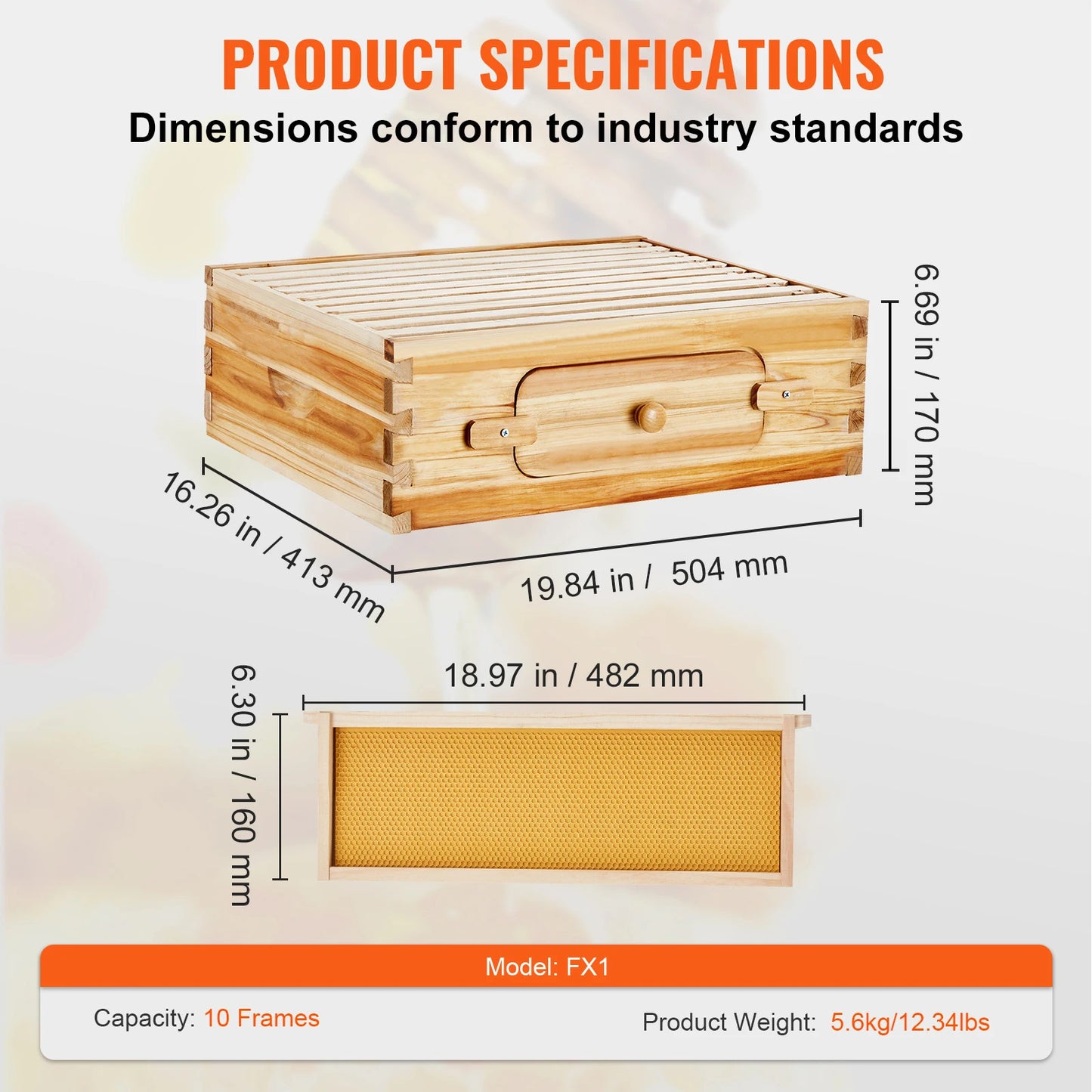 Bee Hive Deep Box Starter Kit Transparent Acrylic