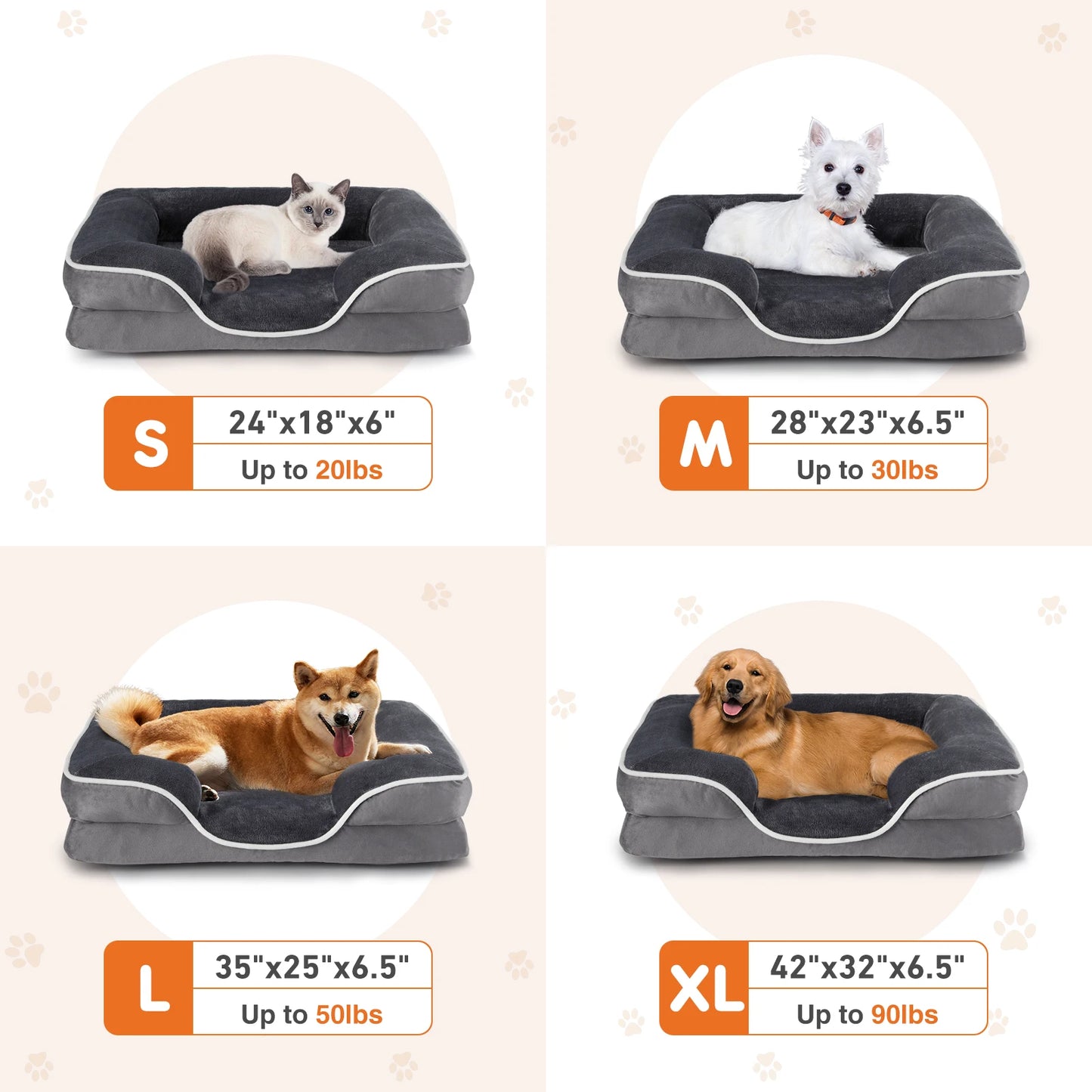 Orthopedic  Memory Foam Pet Bed