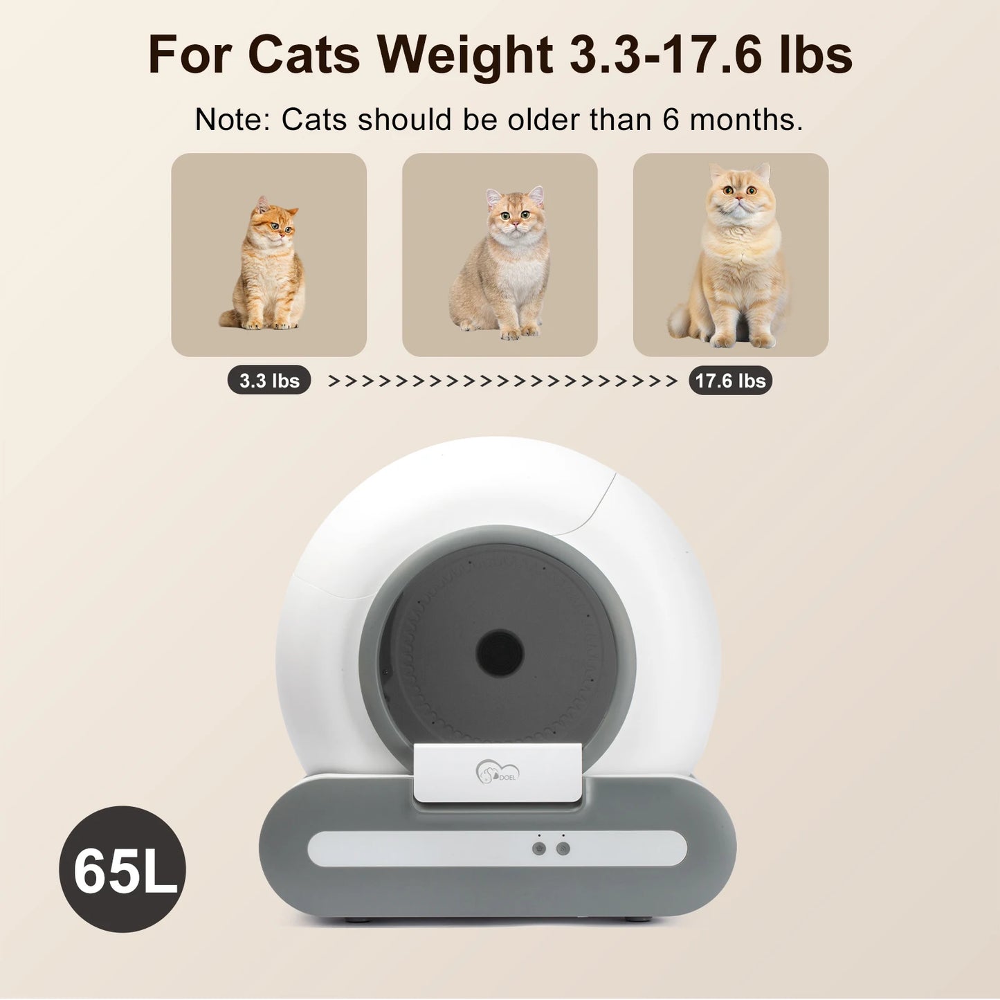 DOEL 65L Self-Cleaning Cat Litter Box