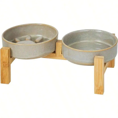 Elevated Slow Feeder Ceramic bowl