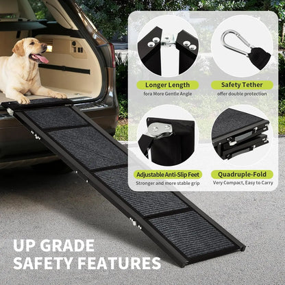 Upgraded Dog Ramp For Cars Up to 250 LBS