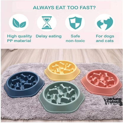 Slow Feeder Dog Cat Bowl,