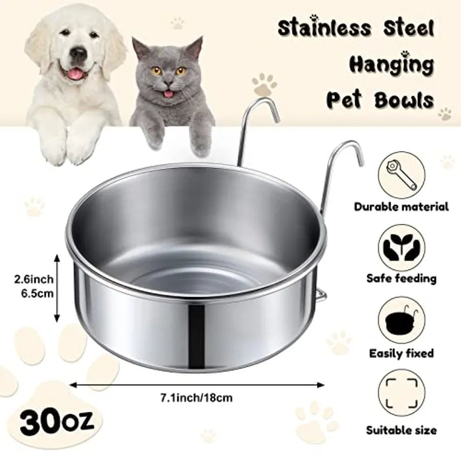 6 Pieces Stainless Steel Hanging  Food Bowl
