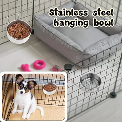 6 Pieces Stainless Steel Hanging  Food Bowl