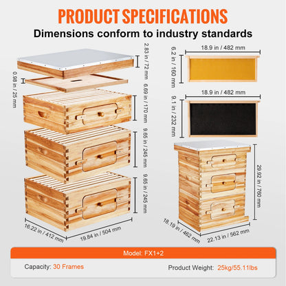 Bee Hive Deep Box Starter Kit Transparent Acrylic