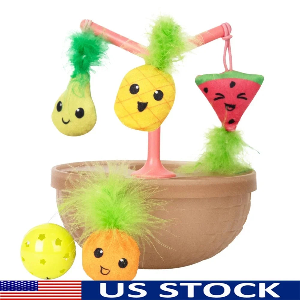 Wobbling Cat Toy Fruit Bowl