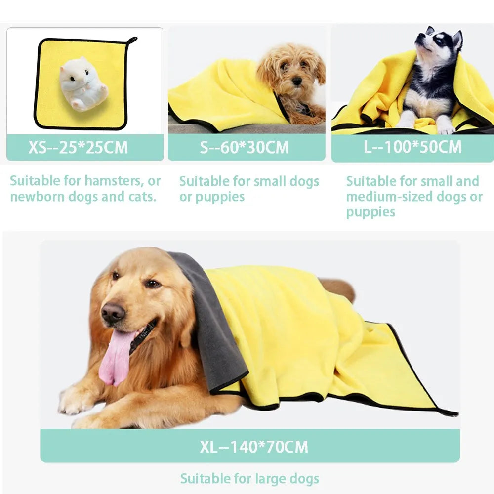 Quick Drying Dog And Cat Towels Soft Fiber