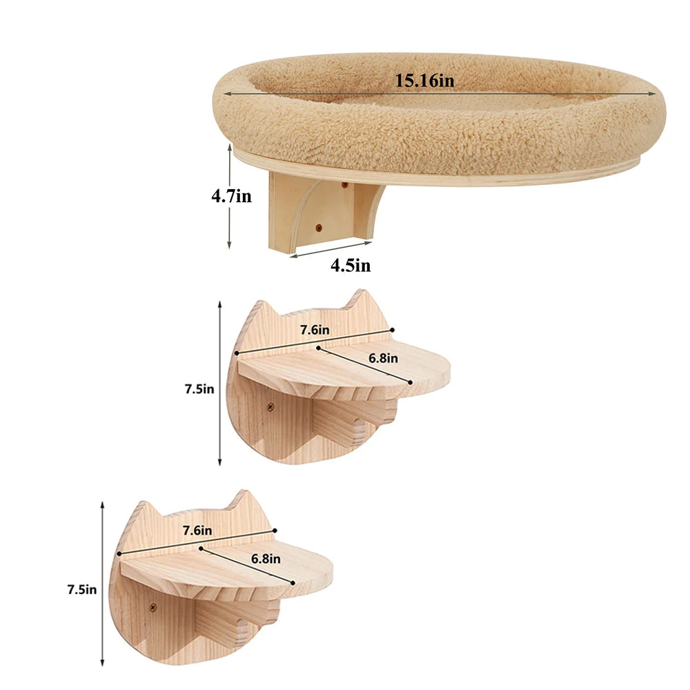 Wall Mounted Solid Wooden Furniture Climbing Ladder