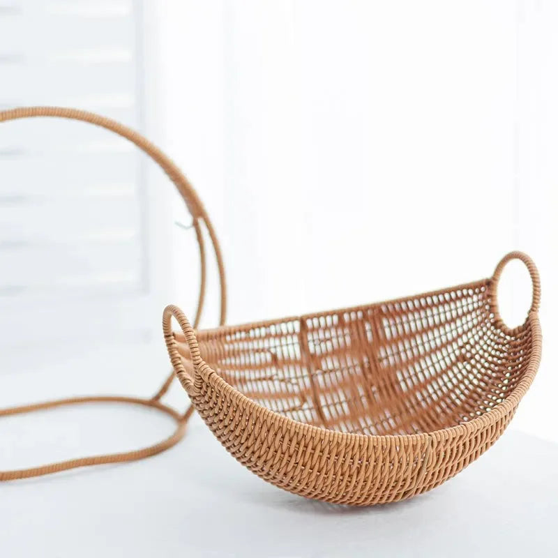 Faux-Woven Cat Bed Nest Cat Basket Cats Swing Hammock Waterproof Indoor Pet House Semi-Enclosed Cave Bed Pet Accessories Toys