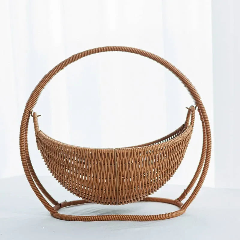 Faux-Woven Cat Bed Nest Cat Basket Cats Swing Hammock Waterproof Indoor Pet House Semi-Enclosed Cave Bed Pet Accessories Toys