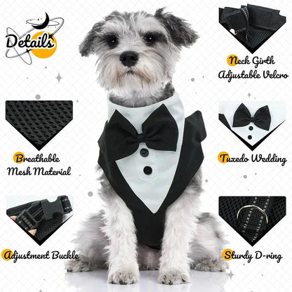 Dog Tuxedo Adjustable Harness Party Costume