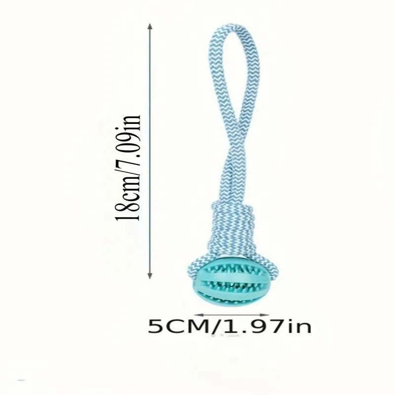 Cotton Rope & Rubber Dog Chew Ball,