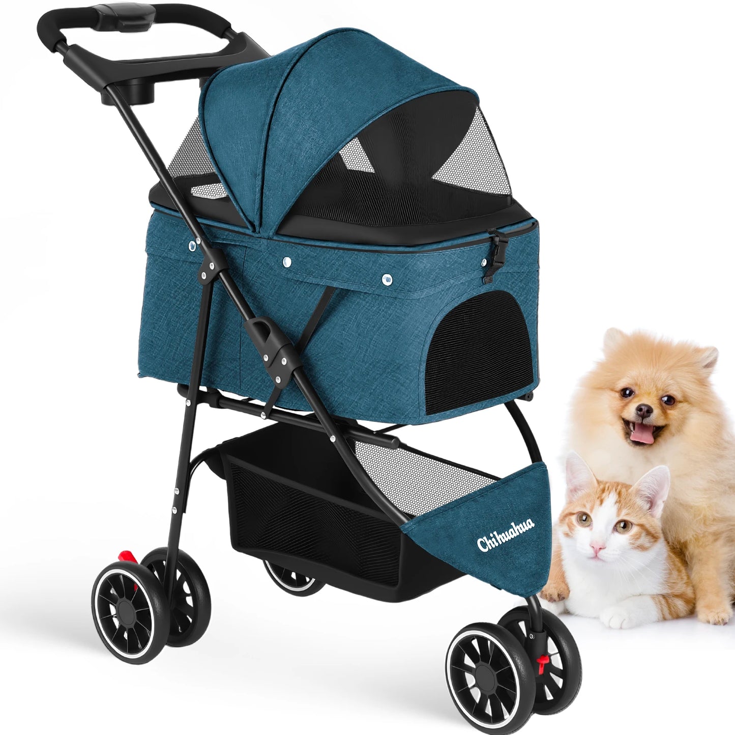 Pet Stroller For Small  Dogs & Cats  Foldable