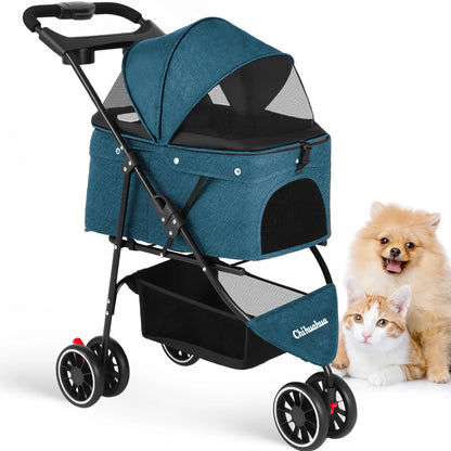 Pet Stroller For Small  Dogs & Cats  Foldable