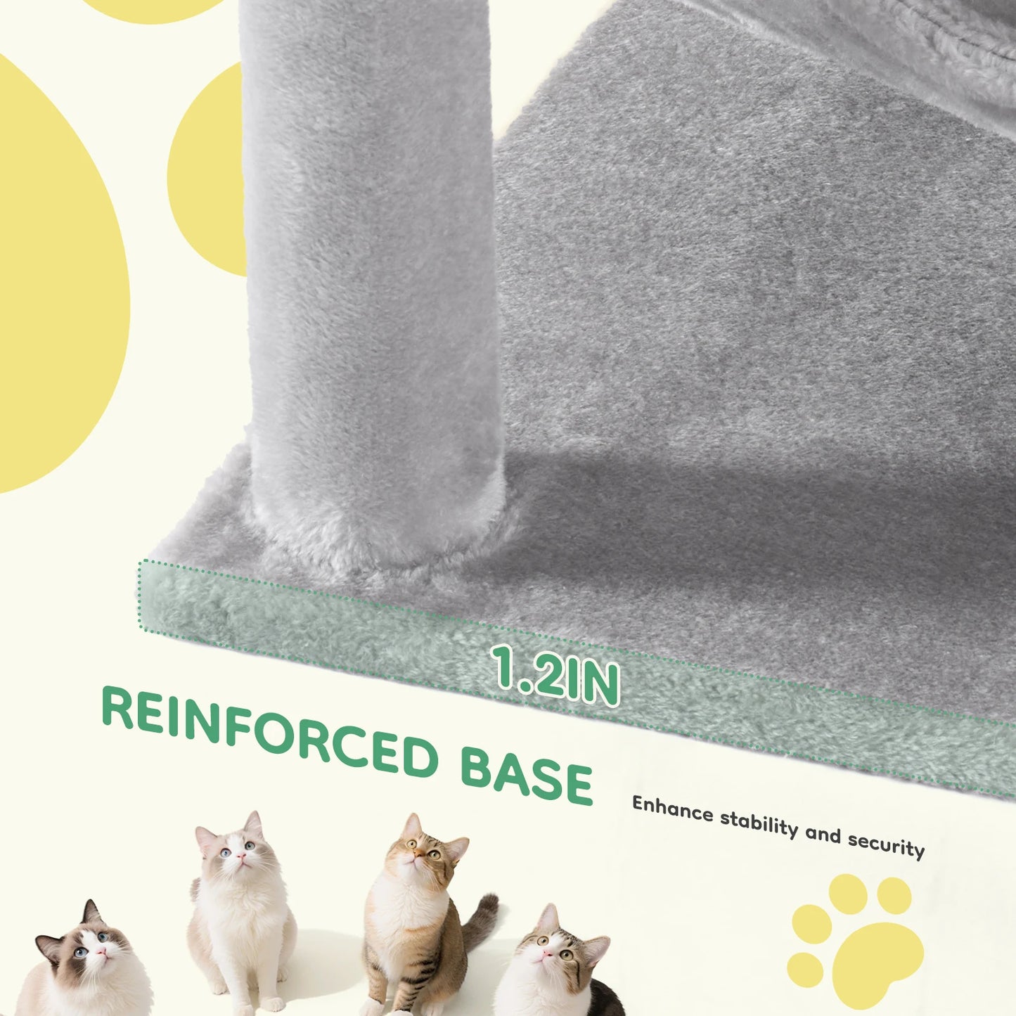 44In Cat Tree Tall Multi-Cat Tower Natural Sisal