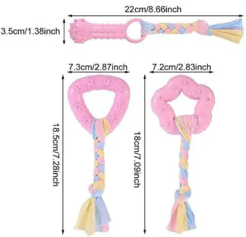 Assorted Squeaky Chew Bones for Aggressive Chewers,