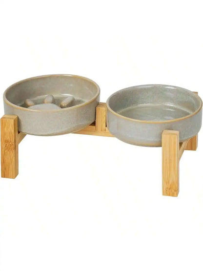 Elevated Slow Feeder Ceramic bowl