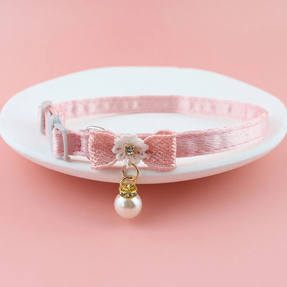 cute satin small pet collar