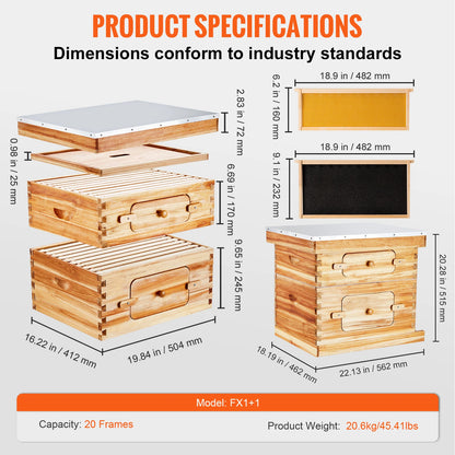 Bee Hive Deep Box Starter Kit Transparent Acrylic