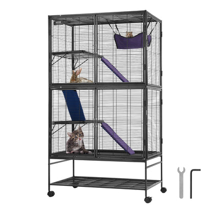 64.6" Rolling Metal Cage Large 4-Tier