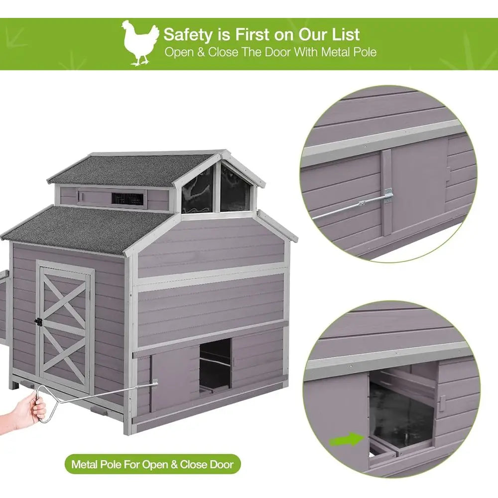 Large Wooden Chicken Coop with Run and Nesting