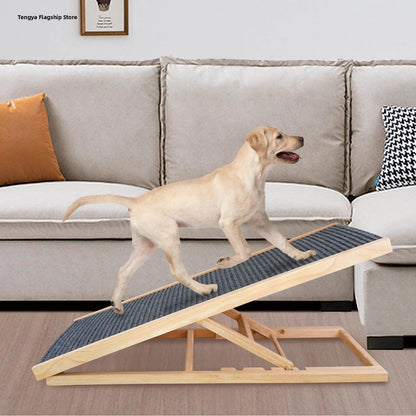 Adjustable Wooden Dog Stairs Pet Ramp