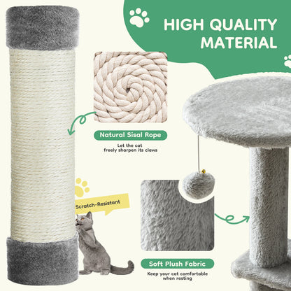 44In Cat Tree Tall Multi-Cat Tower Natural Sisal