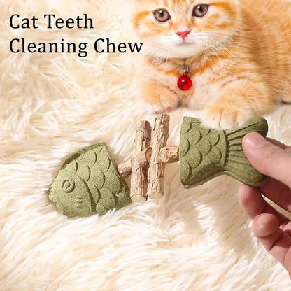 Dental Health Chew Toy for Cats - Bite-Resistant Fishbone Toy