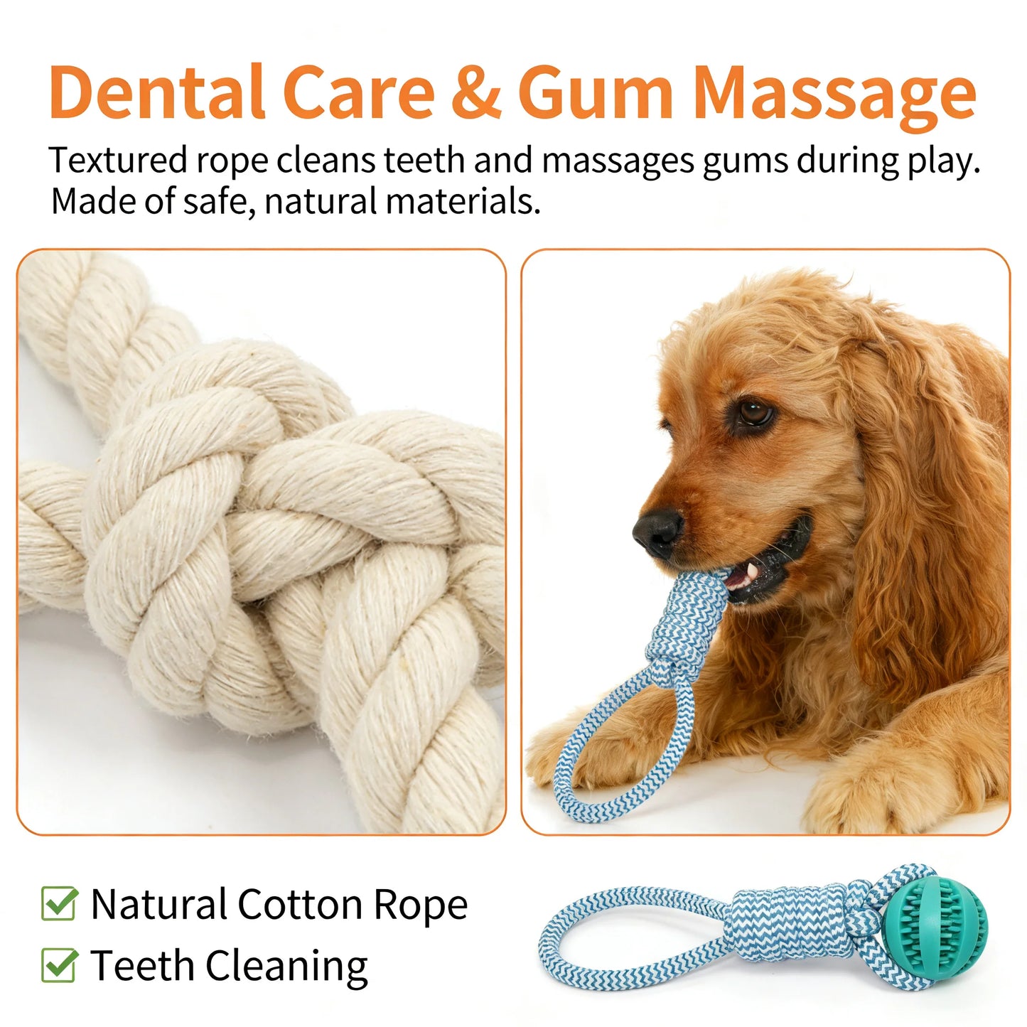 2-in-1 Dog Chew Teeth Cleaning