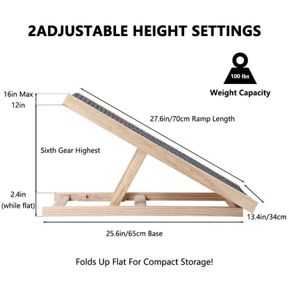Pet Dog Ramp Ladder Natural Pine