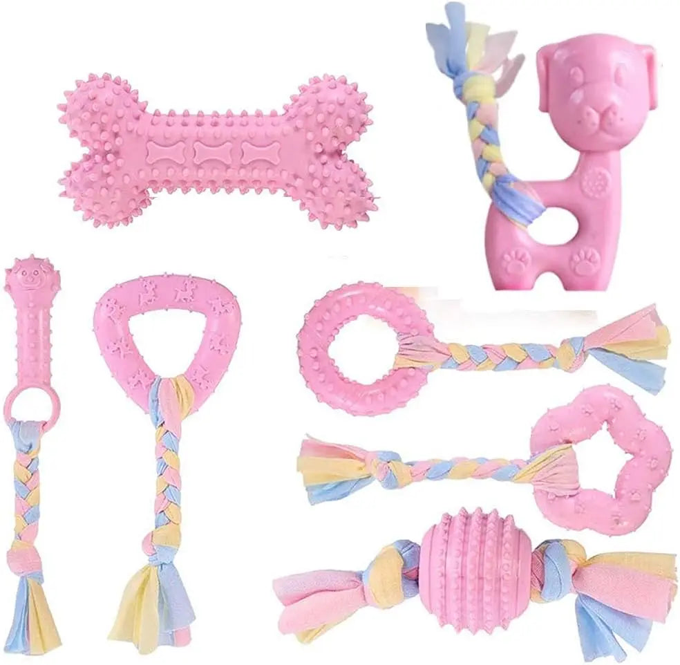 Assorted Squeaky Chew Bones for Aggressive Chewers,