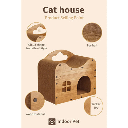 Cat House for Indoor & Outdoor Use