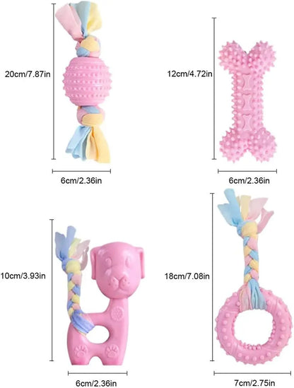 Assorted Squeaky Chew Bones for Aggressive Chewers,
