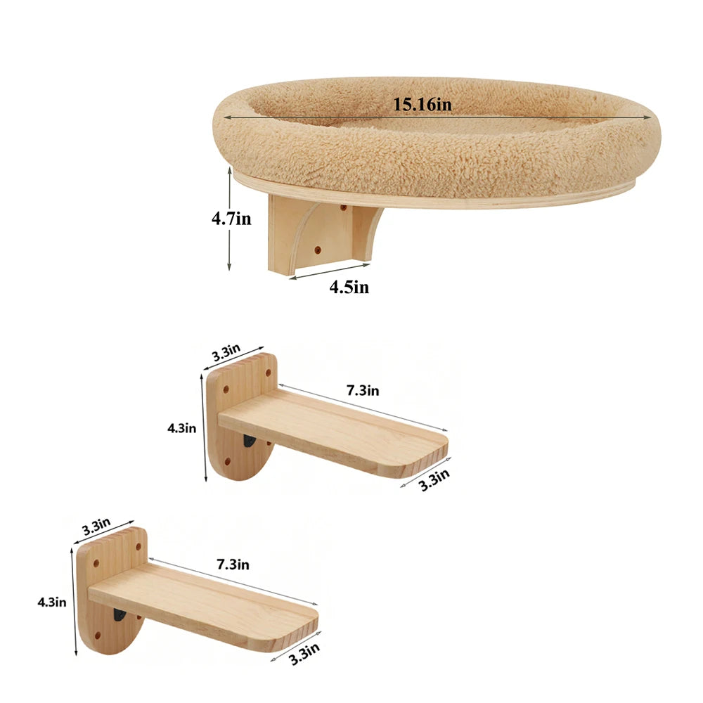 Wall Mounted Solid Wooden Furniture Climbing Ladder