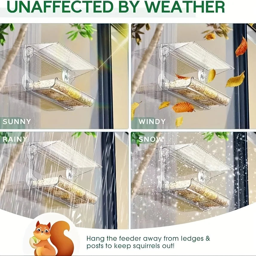 Indestructible Large Window Bird Feeder Super Strong Adhesive Hooks