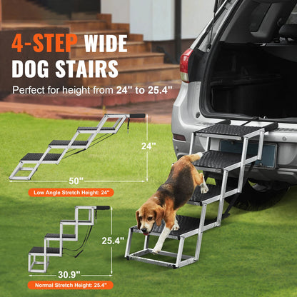 Wide Dog Car Steps Folding Portable Pet Steps 150 lbs