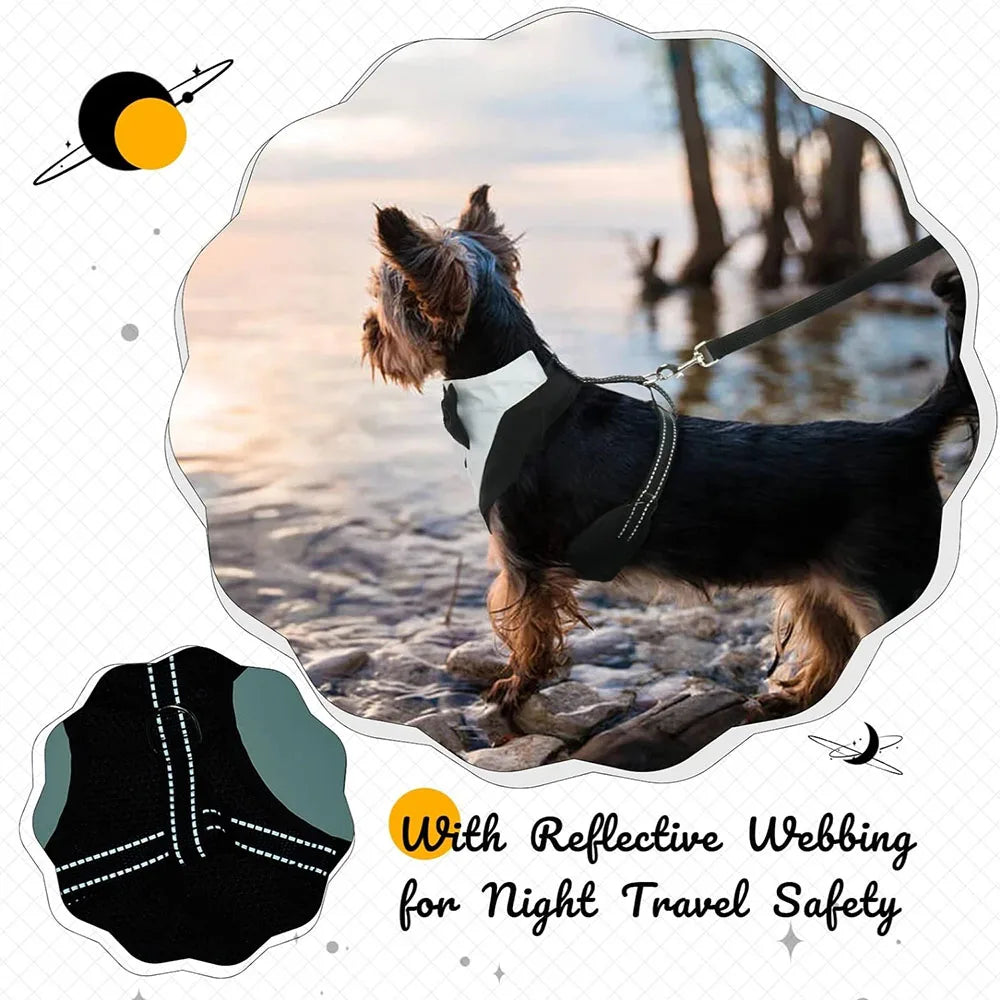 Dog Tuxedo Adjustable Harness Party Costume